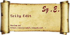 Szily Edit névjegykártya